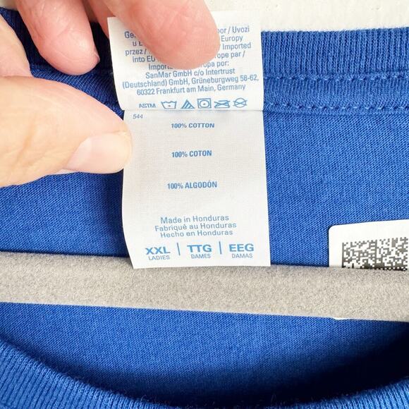 ABCD Bright Blue Teacher Concert Band Style Short Sleeve Tee T-Shirt NWT XXL - Picture 3 of 6